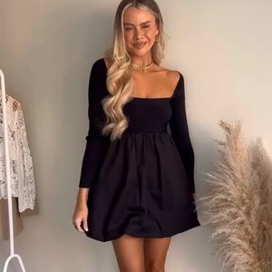 Zara black combination knit mini dress